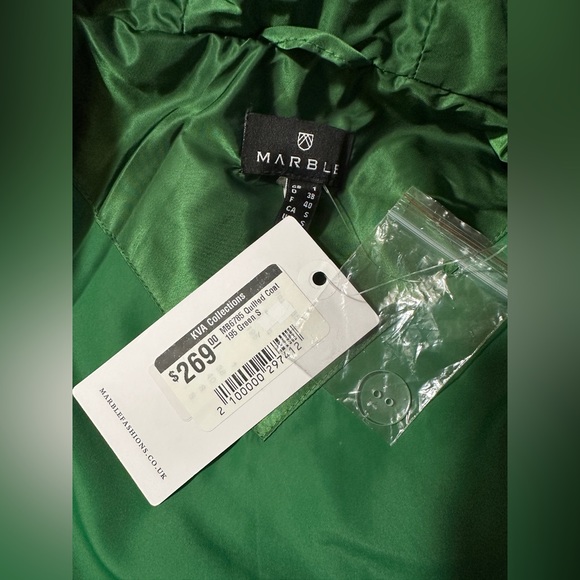 MARBLE | NWT | Emerald Green Quilted Coat - Picture 8 of 11